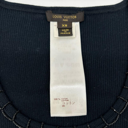 Louis Vuitton LV Beads Embroidery Navy Sleeveless Top XS — view 4