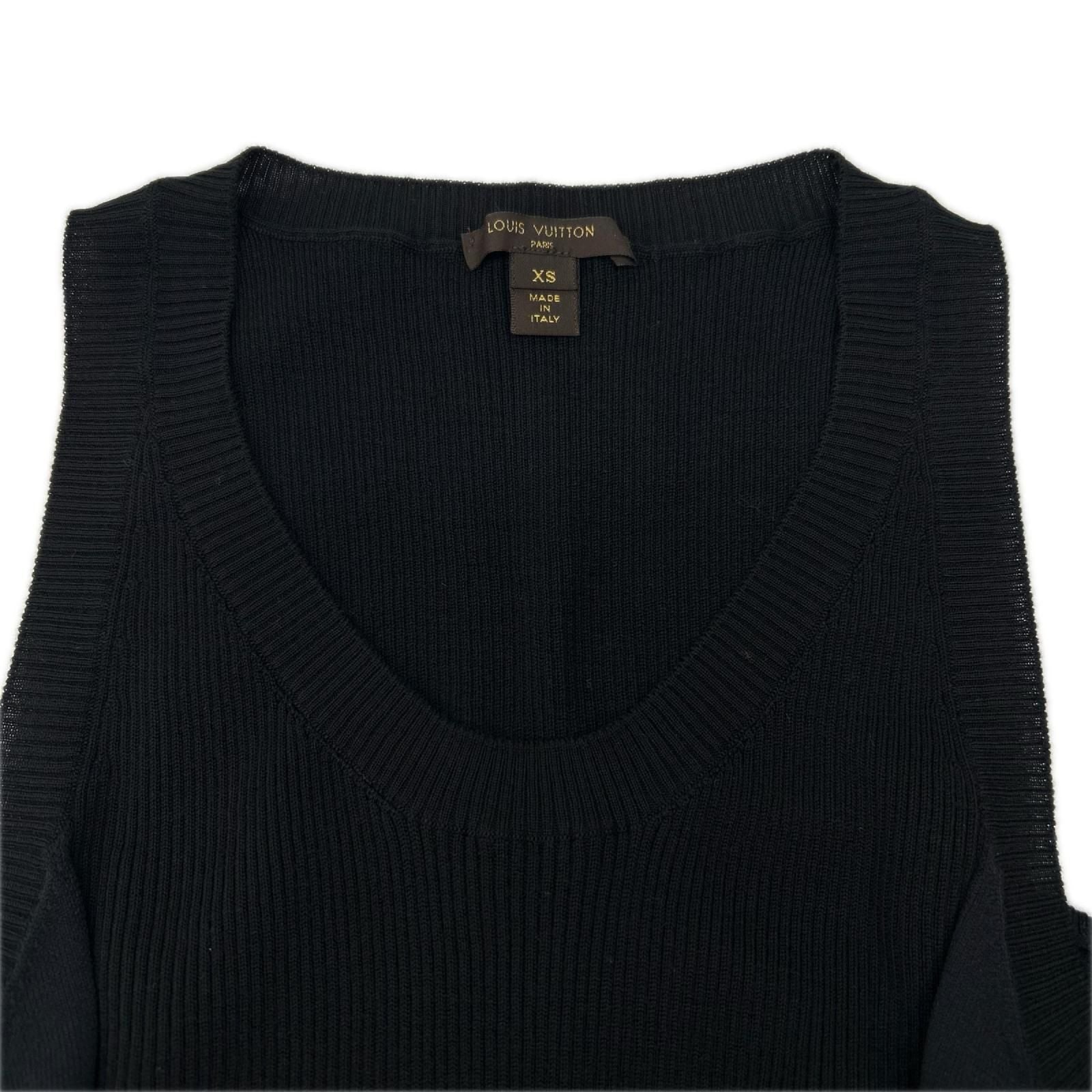 Louis Vuitton Black Sleeveless Rib Top XS — view 3