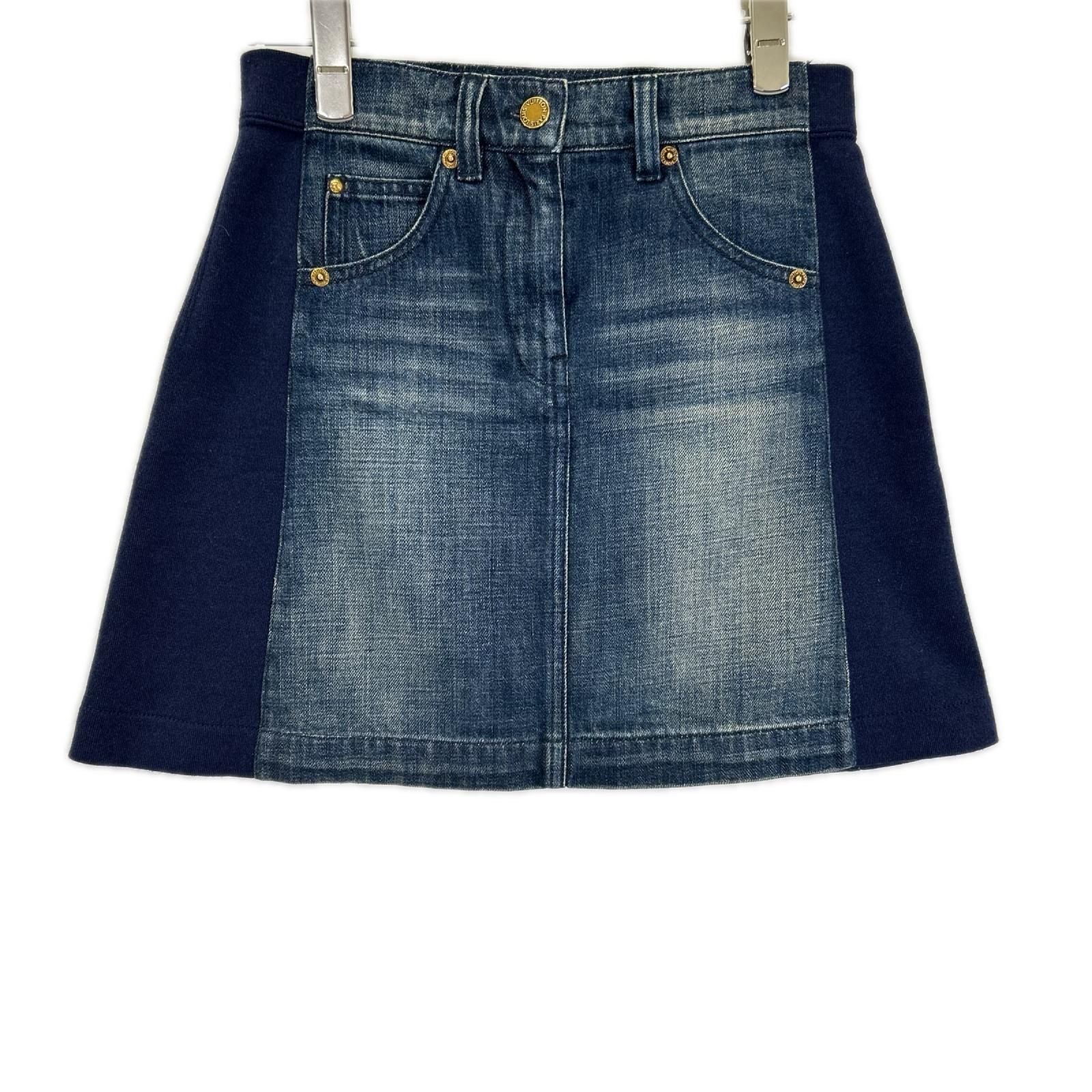 Louis Vuitton Sweatshirt Docking Denim Skirt XS