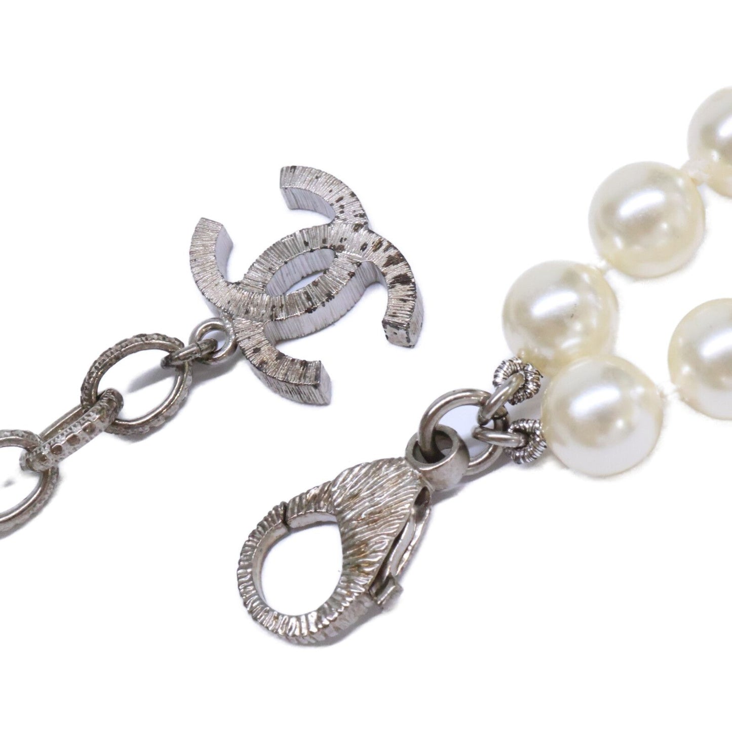 Chanel Rhinestone CC Logo Camellia Double Pearl Necklace — view 8