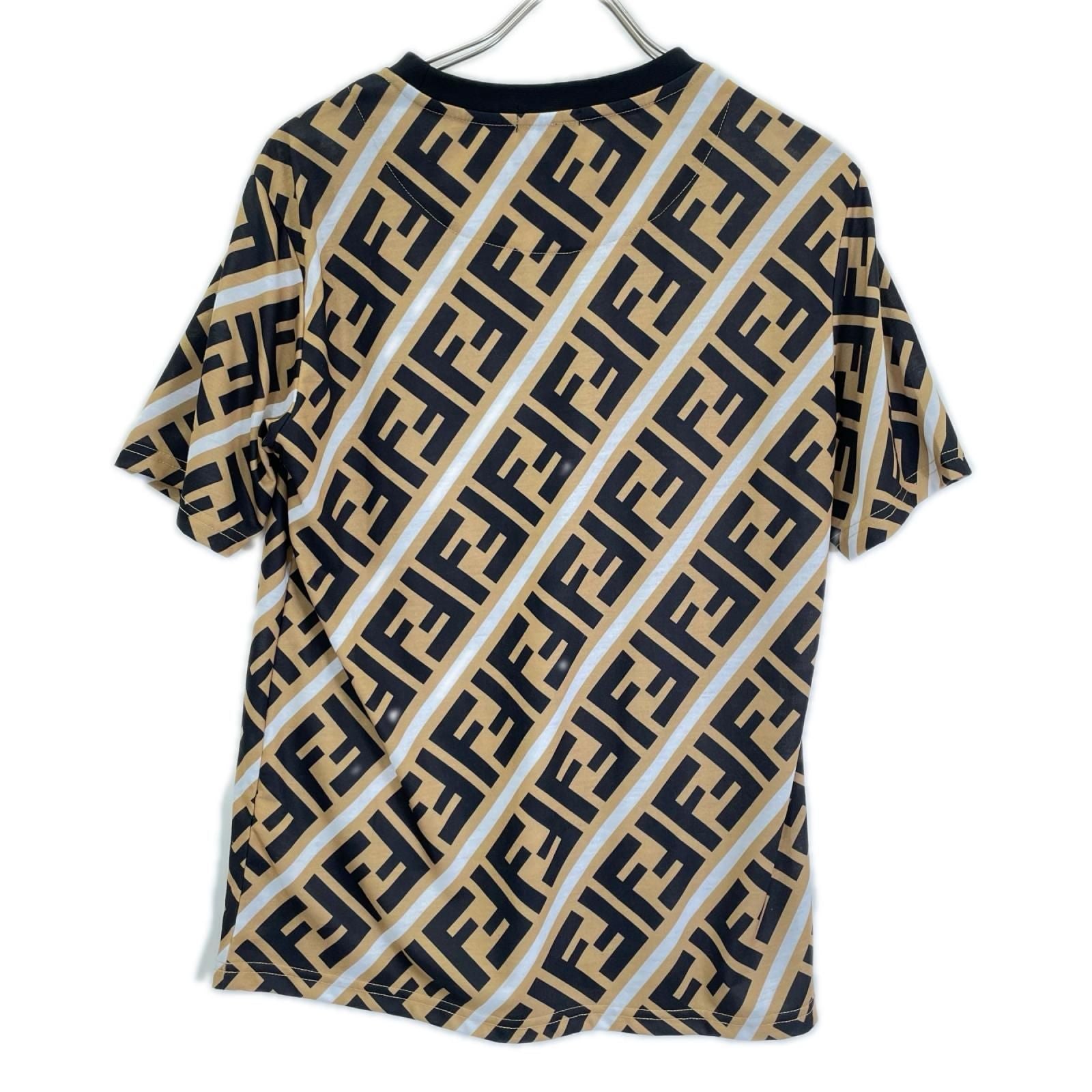 Fendi Brown All Over Print Zucca Pattern Short Sleeve T-Shirt — view 2