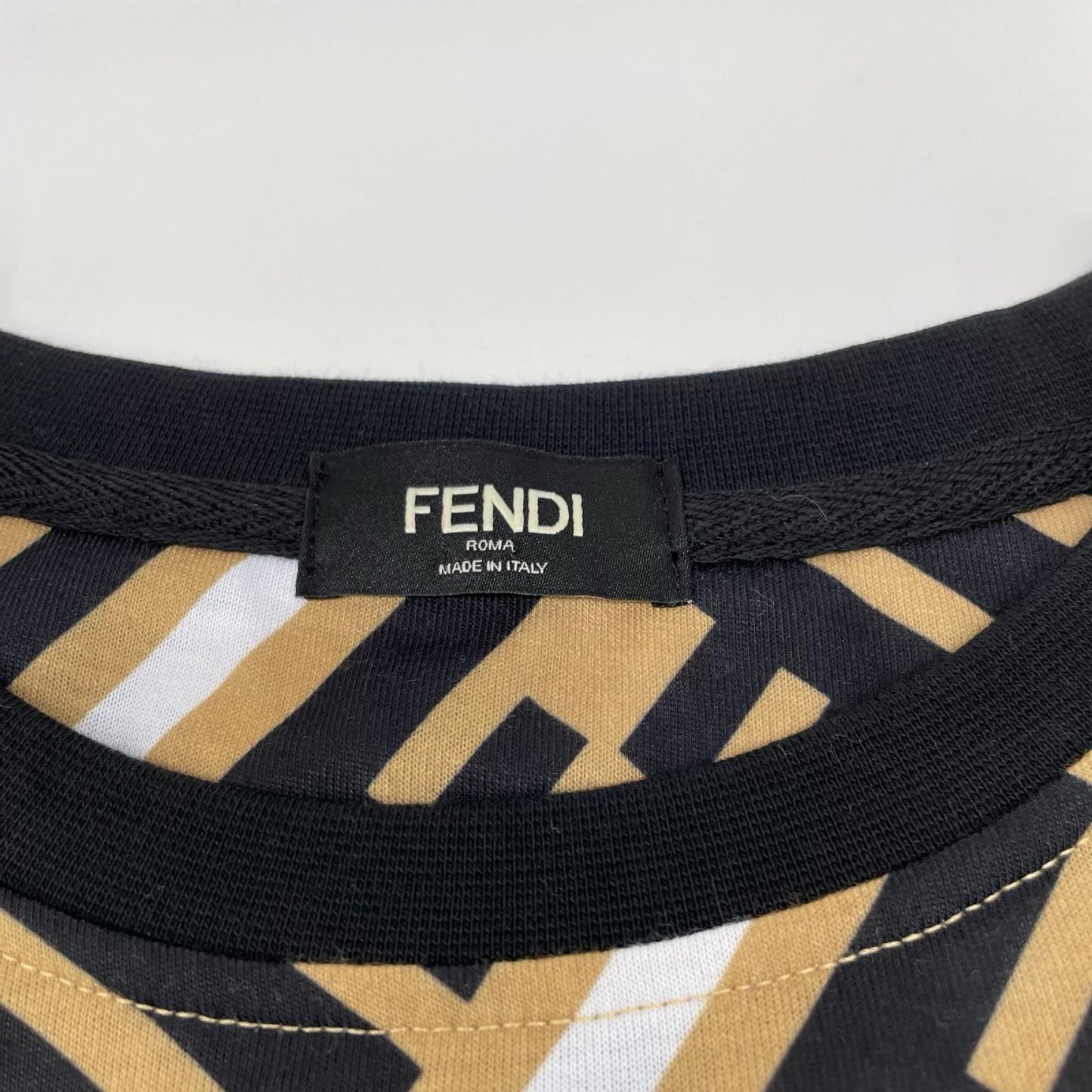 Fendi Brown All Over Print Zucca Pattern Short Sleeve T-Shirt — view 4