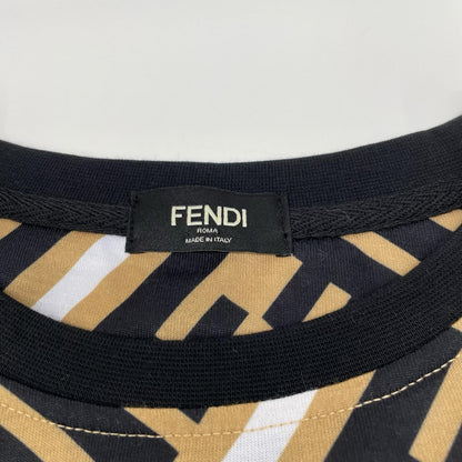 Fendi Brown All Over Print Zucca Pattern Short Sleeve T-Shirt — view 4