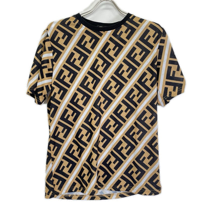 Fendi Brown All Over Print Zucca Pattern Short Sleeve T-Shirt
