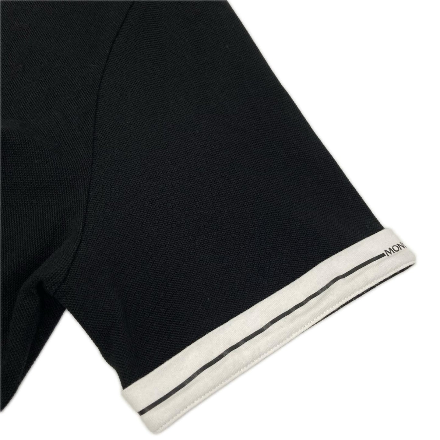 Moncler Black Cotton SS Polo Short Sleeve — view 7