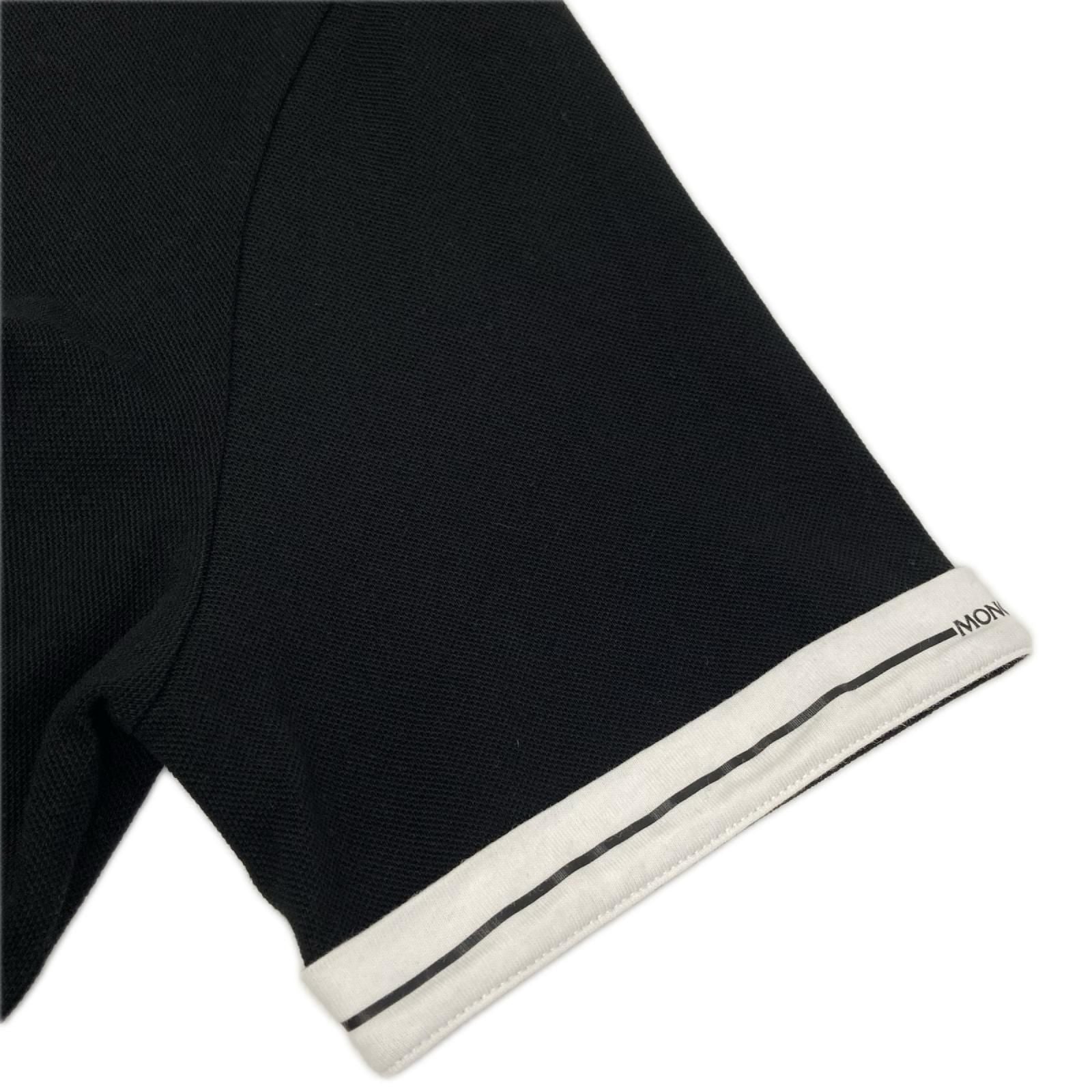 Moncler Black Cotton SS Polo Short Sleeve — view 7