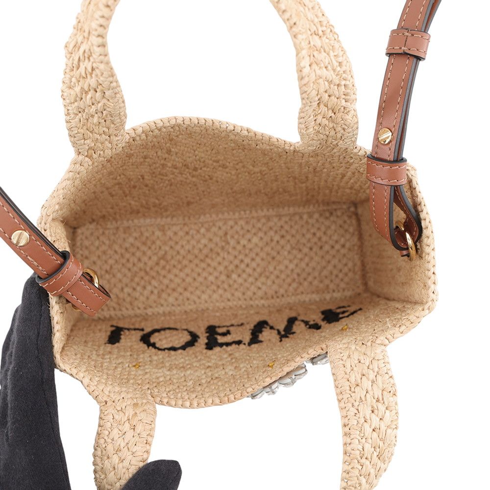 Loewe Handbag Font Tote Mini Raffia Leather 2-Way — view 6