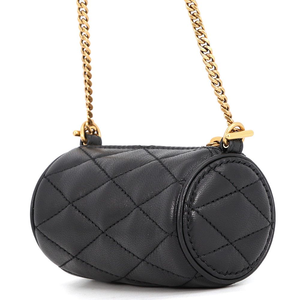 Saint Laurent Paris Chain Shoulder Bag Sade Micro Tube Lambskin Black — view 2