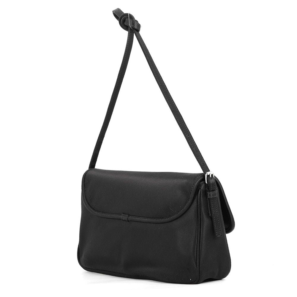 Balenciaga Handbag Leopolda Pochette Ribbon Satin Black — view 2