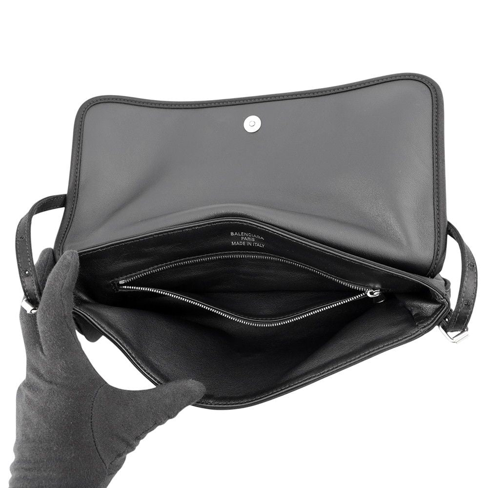 Balenciaga Handbag Leopolda Pochette Ribbon Satin Black — view 5