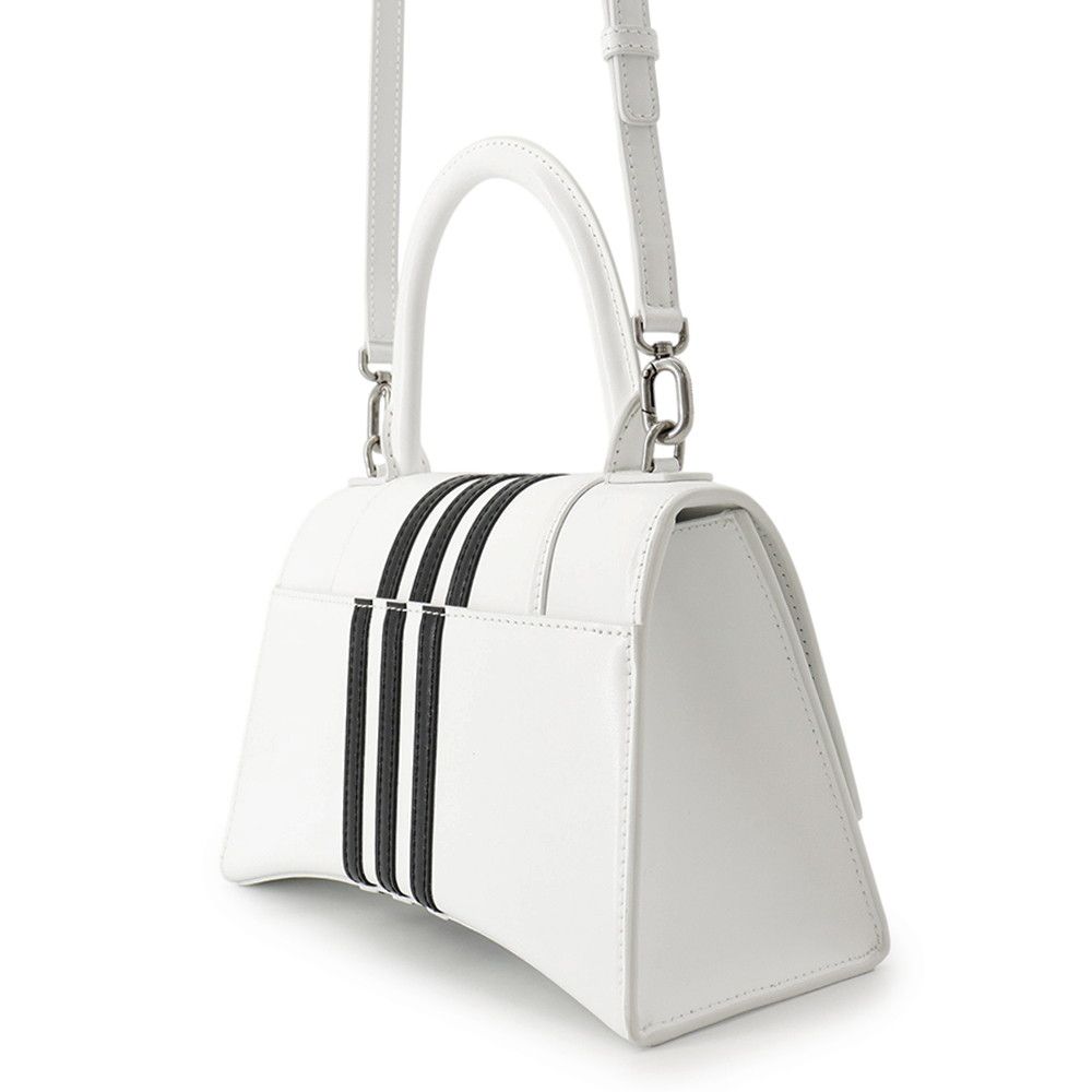 Balenciaga Handbag Hour Glass Small Leather 2-Way Shoulder Adidas White Black — view 2