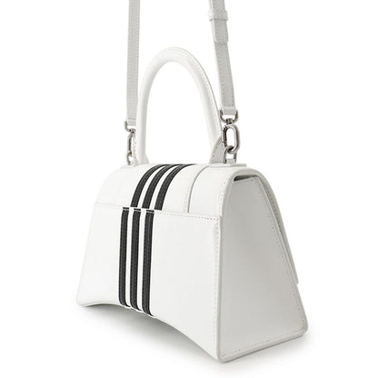 Balenciaga Handbag Hour Glass Small Leather 2-Way Shoulder Adidas White Black — view 2