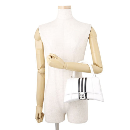 Balenciaga Handbag Hour Glass Small Leather 2-Way Shoulder Adidas White Black — view 4