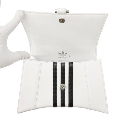 Balenciaga Handbag Hour Glass Small Leather 2-Way Shoulder Adidas White Black — view 6