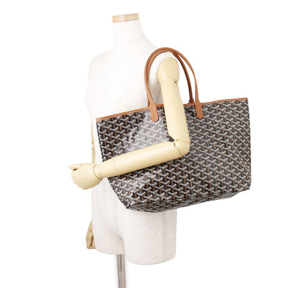 Goyard Tote Bag Saint Louis PM Leather Herringbone Black — view 4