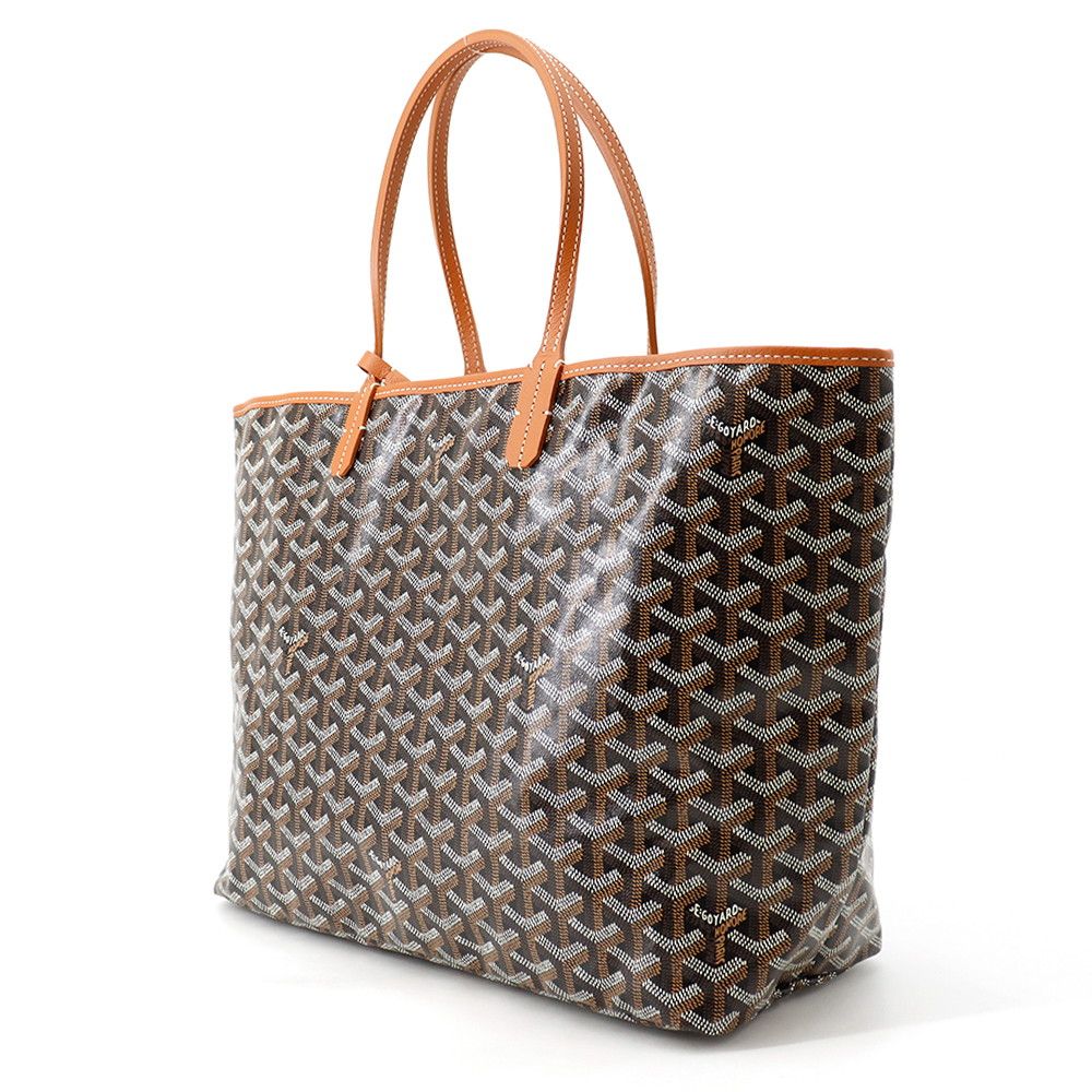 Goyard Tote Bag Saint Louis PM Leather Herringbone Black — view 2