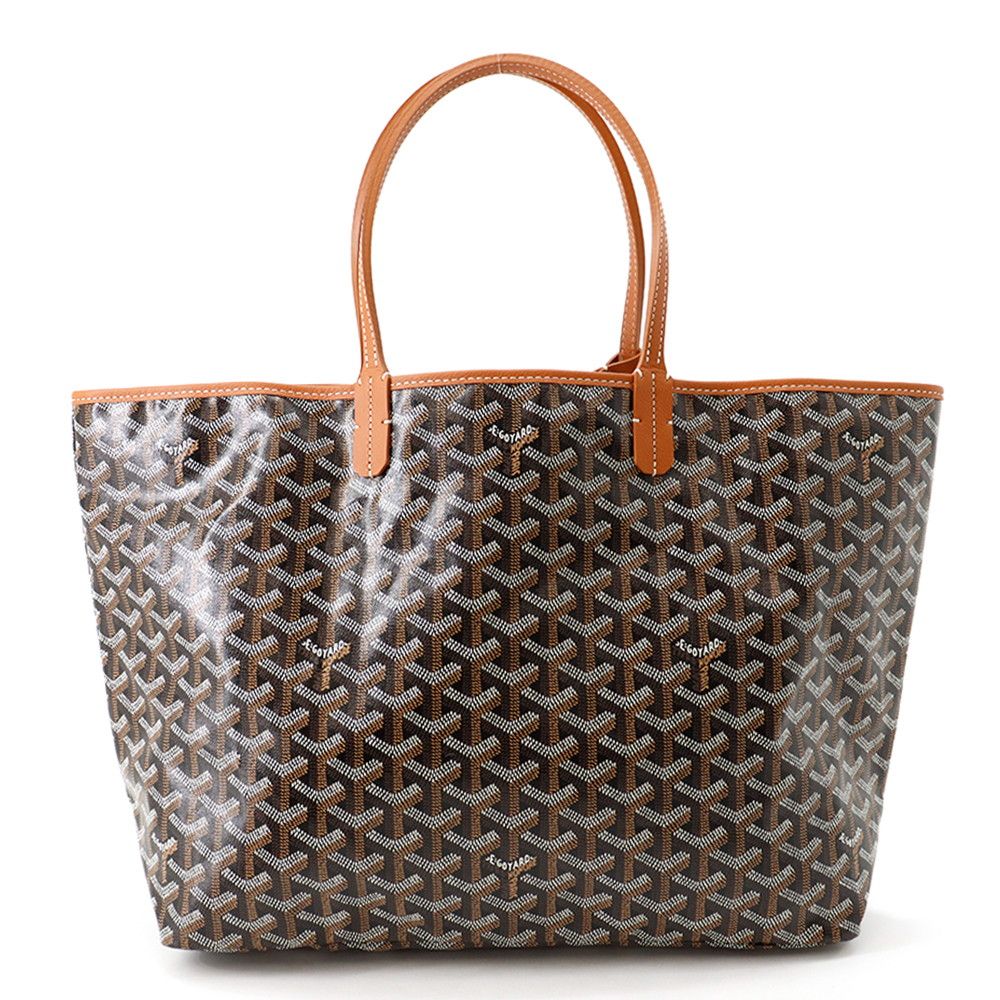 Goyard Tote Bag Saint Louis PM Leather Herringbone Black