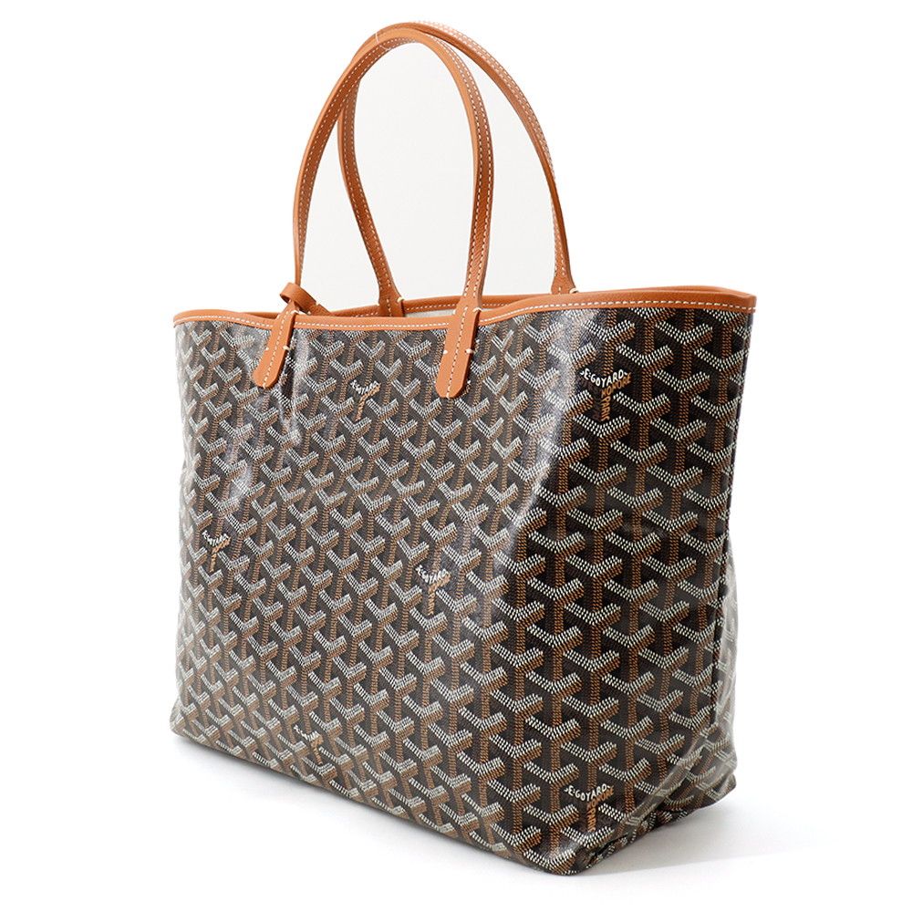 Goyard Tote Bag Saint Louis PM Leather Black Herringbone — view 2