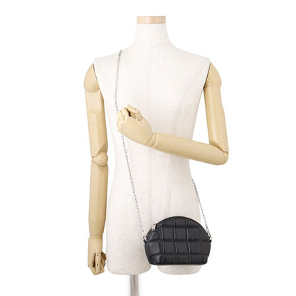 Bottega Veneta Chain Shoulder Bag Patted Half Moon Mini Leather Black — view 4