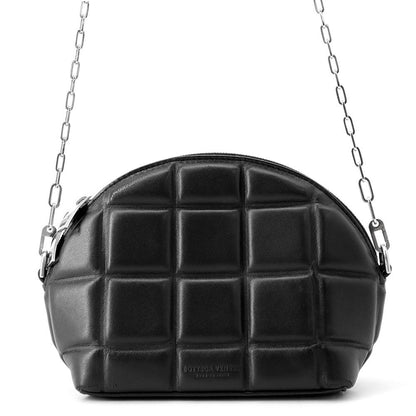 Bottega Veneta Chain Shoulder Bag Patted Half Moon Mini Leather Black