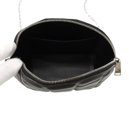Bottega Veneta Chain Shoulder Bag Patted Half Moon Mini Leather Black — view 5