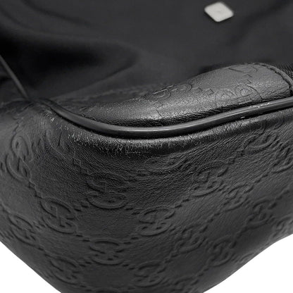 Gucci Shoulder Bag GG Embossed Nylon Leather Black — view 7