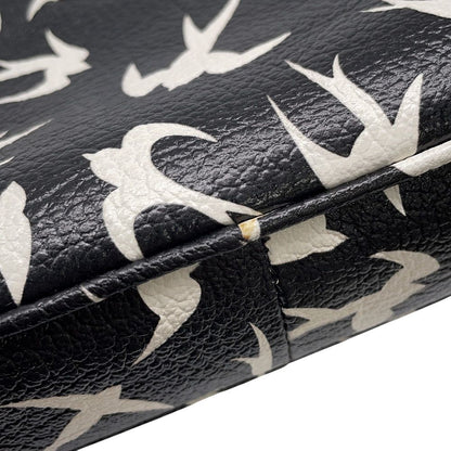 Miu Miu Shoulder Bag Swallow Print Leather Black — view 7