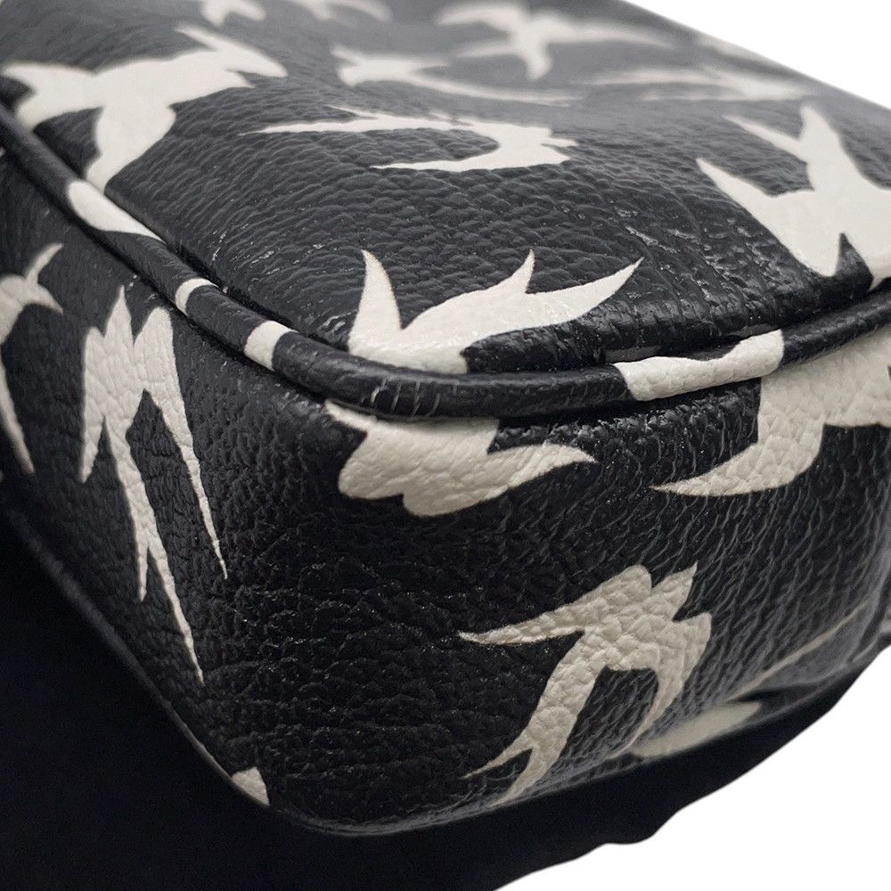 Miu Miu Shoulder Bag Swallow Print Leather Black — view 8