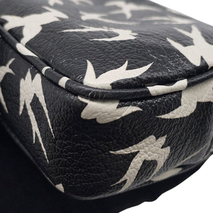 Miu Miu Shoulder Bag Swallow Print Leather Black — view 8