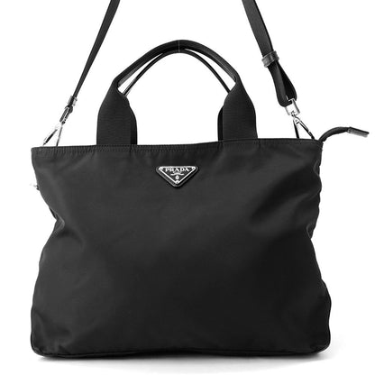 Prada Handbag Nylon Triangle Logo 2-Way Shoulder Black