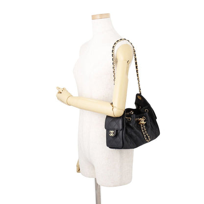 Chanel Chain Shoulder Bag 25 Mini CC Logo Caviar Leather Black — view 4