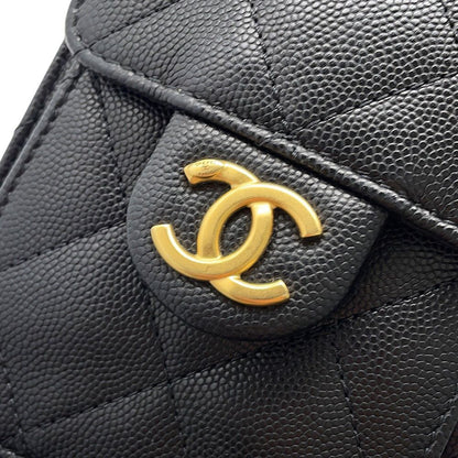 Chanel Chain Shoulder Bag 25 Mini CC Logo Caviar Leather Black — view 6