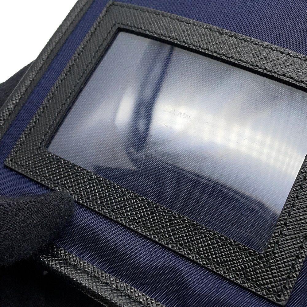 Prada Shoulder Bag Triangle Logo Canvas Leather — view 7