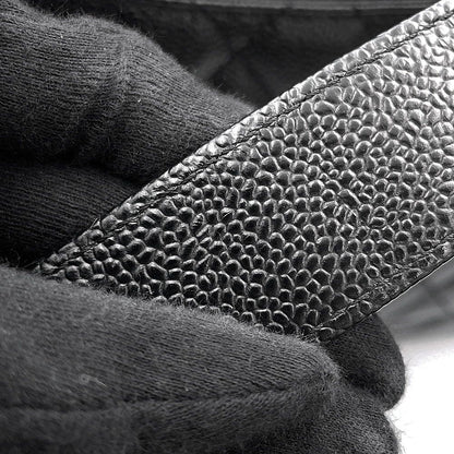 Chanel Chain Tote Bag CC Logo Quilted Grand Shopping GST Caviar Leather Shoulder — view 6