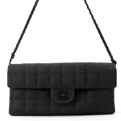 Chanel Chain Shoulder Bag New Travel Line CC Logo Nylon Black