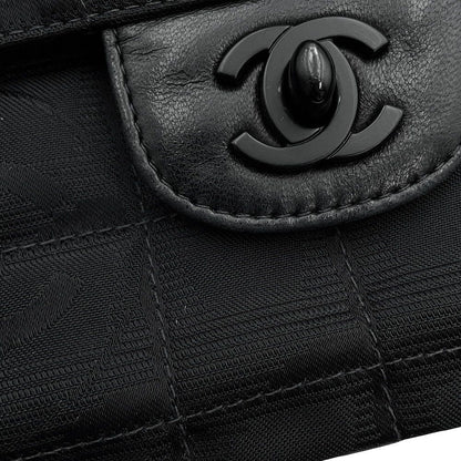 Chanel Chain Shoulder Bag New Travel Line CC Logo Nylon Black — view 6
