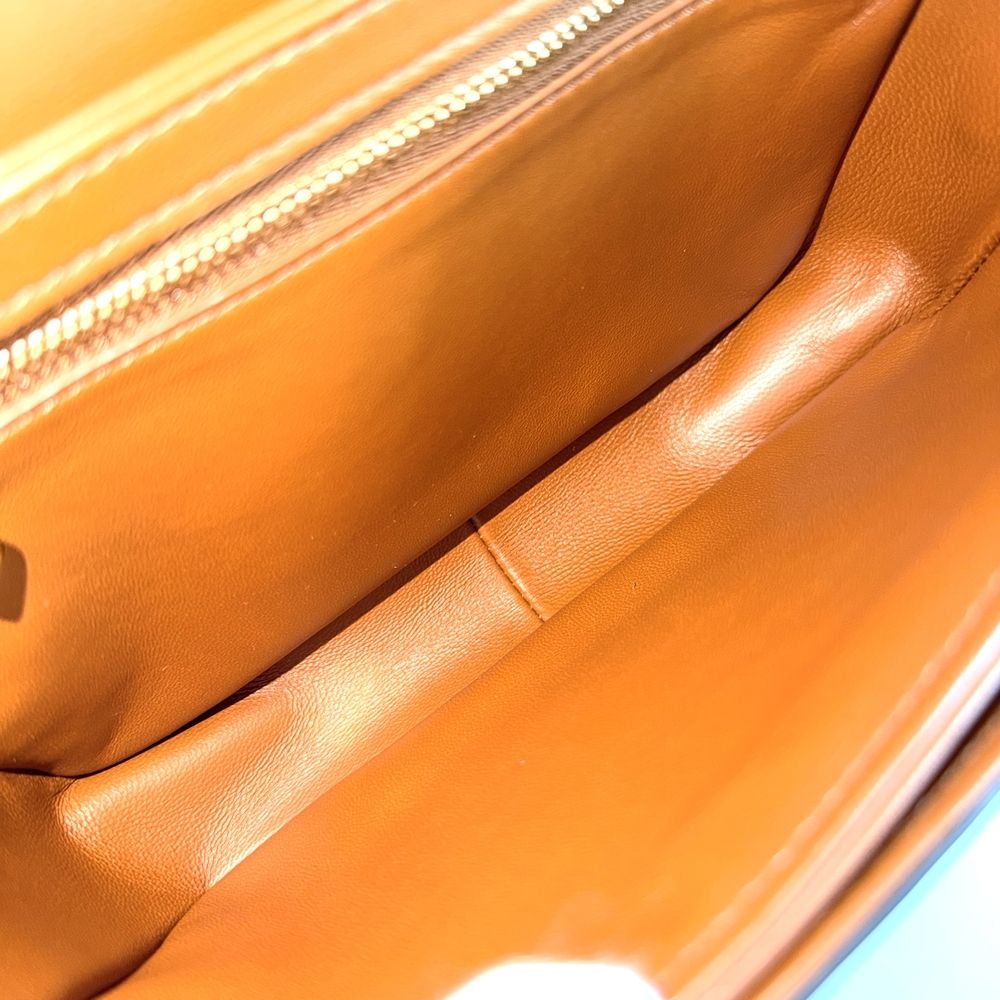 Celine Shoulder Bag Teen Triomphe Crossbody Leather Brown Gold — view 4