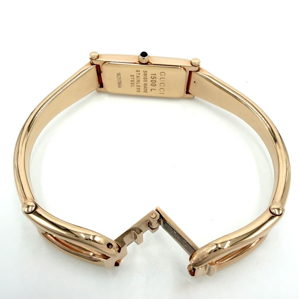 Gucci Watch GG Diamond Pink Shell Dial Quartz Stainless Steel Gold — view 3