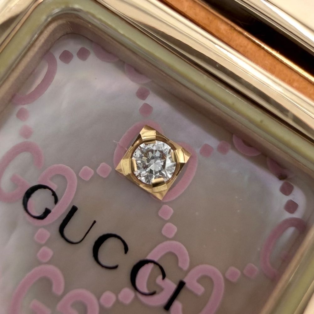 Gucci Watch GG Diamond Pink Shell Dial Quartz Stainless Steel Gold — view 7
