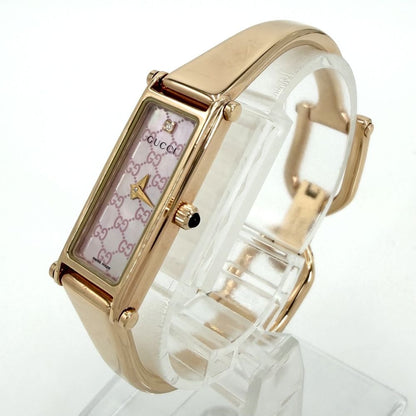 Gucci Watch GG Diamond Pink Shell Dial Quartz Stainless Steel Gold — view 2