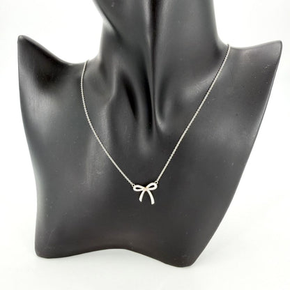 Tiffany & Co Necklace Bow Ribbon Platinum 18k Yellow Gold Diamond — view 3