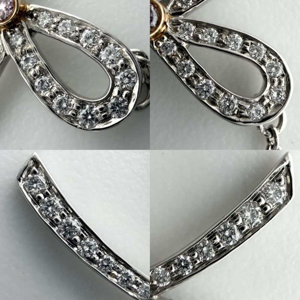 Tiffany & Co Necklace Bow Ribbon Platinum 18k Yellow Gold Diamond — view 5
