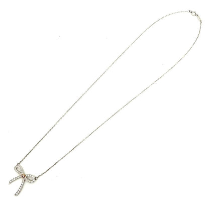 Tiffany & Co Necklace Bow Ribbon Platinum 18k Yellow Gold Diamond — view 7