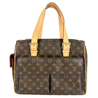 Louis Vuitton Multiplicite Handbag Shoulder Monogram Canvas Brown Gold