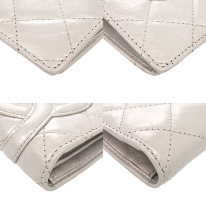 Chanel CC Logo Cambon Line Leather Silver Wallet — view 4