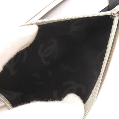 Chanel CC Logo Cambon Line Leather Silver Wallet — view 6