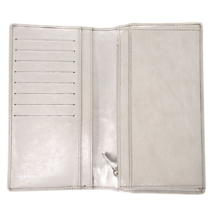 Chanel CC Logo Cambon Line Leather Silver Wallet — view 5