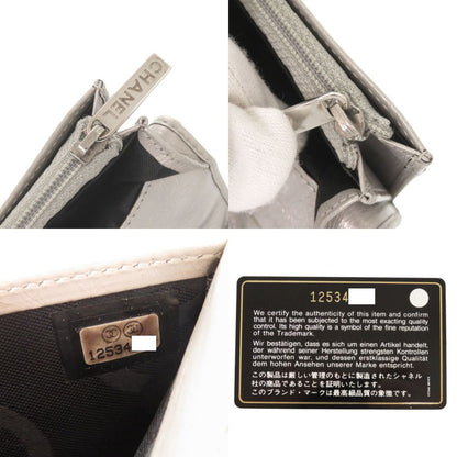 Chanel CC Logo Cambon Line Leather Silver Wallet — view 8