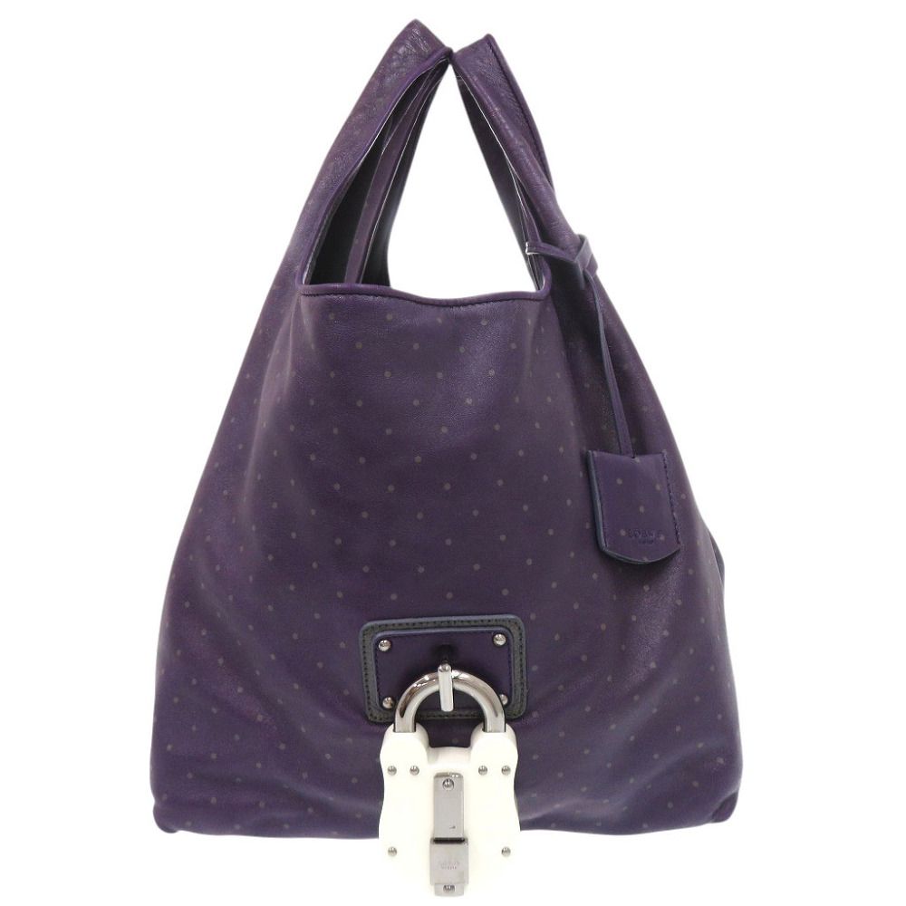 Loewe Calle GM Leather Purple Tote Bag