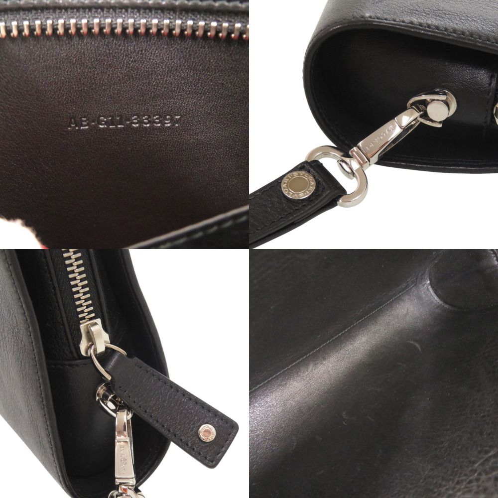 Bvlgari Logo Leather Black Clutch — view 8